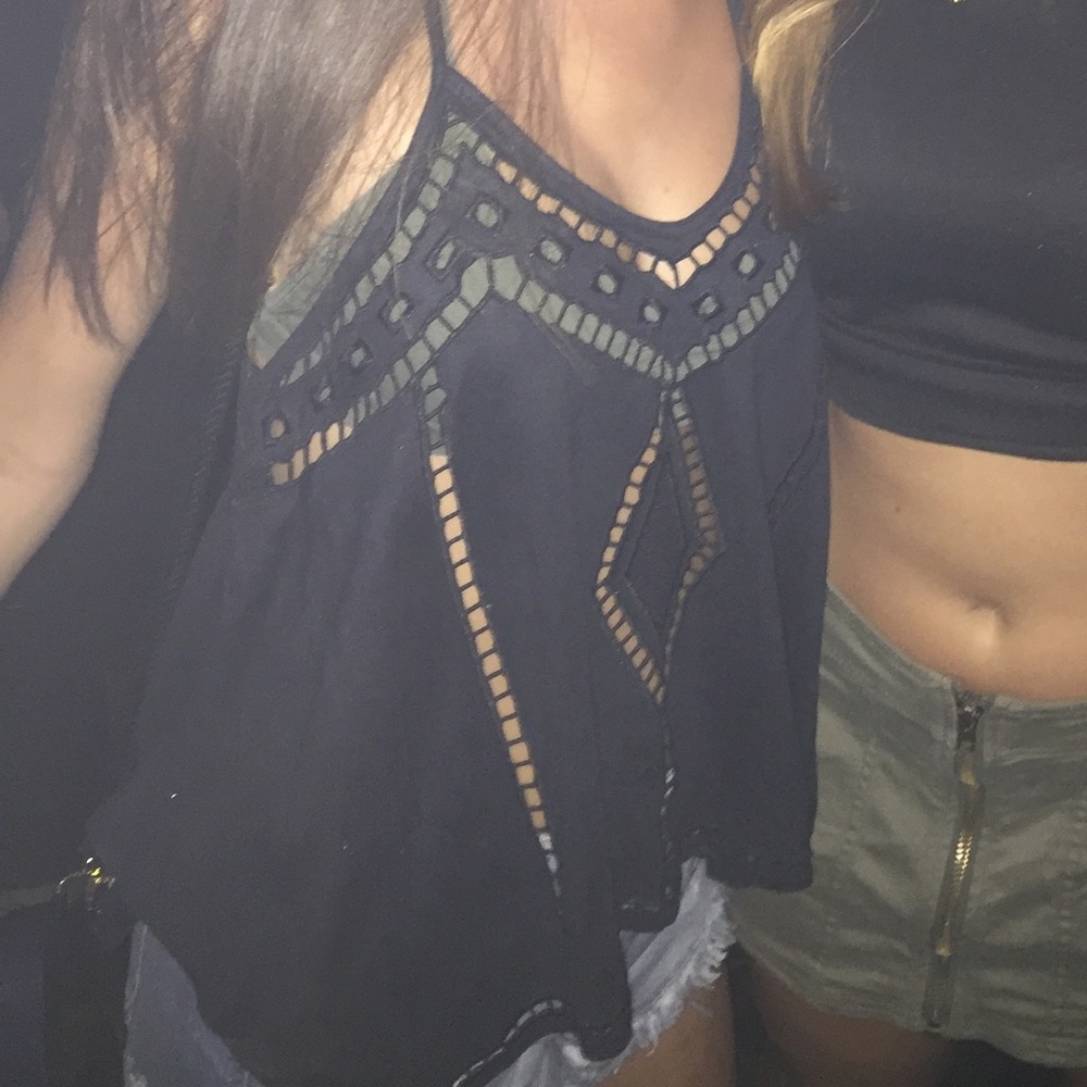 Black suede tank top